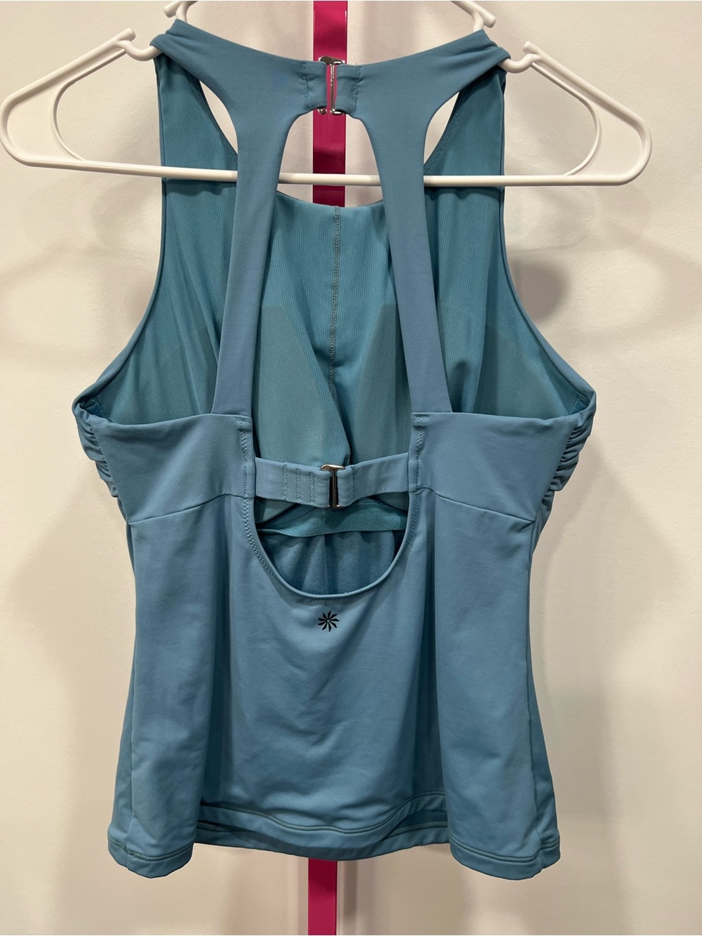 Athleta activewear tank top featuring a built-in bra and strap details NWOT